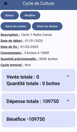 Vue de l'application